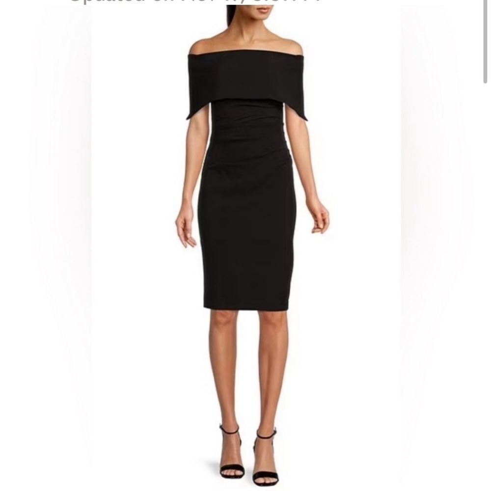 VINCE CAMUTO Black Sheath Off Shoulder Dress, NWT